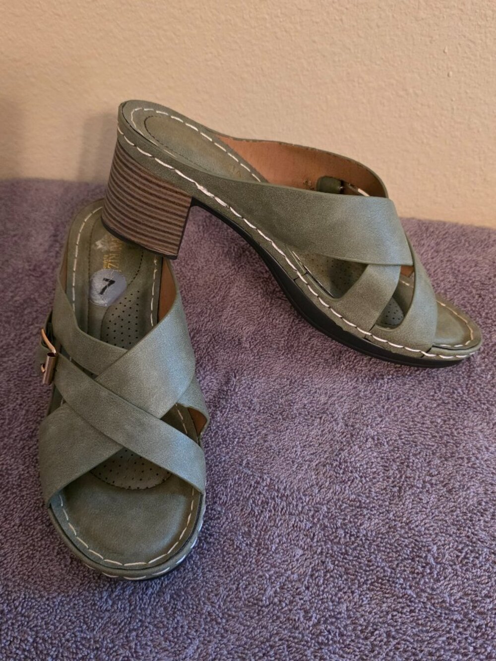 Olive Army Green Sandals Size 7